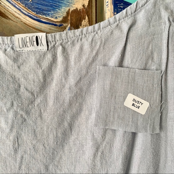 Linenfox Ruffle Bottom Tunic Dusty Blue XS - Picture 9 of 9